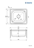 Miniatyrbillede 2 af 2: Stålvask med 1 kumme