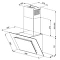 Miniatyrbillede 6 af 6: Vertikal Eco Duo Glas vægmonteret emhætte sort