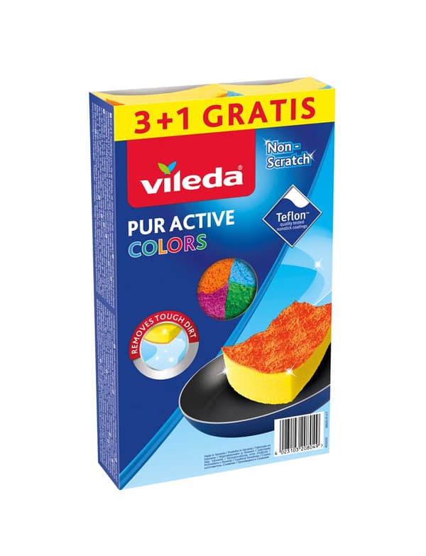 Svamp Vileda Pur Active Colors 4 st