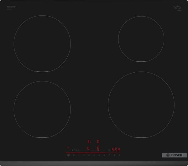 Bosch Serie 6 PIE631HB1E liesitaso Musta Sisäänrakennettu 60 cm Vyöhykkeen induktioliesitaso 4 aluetta