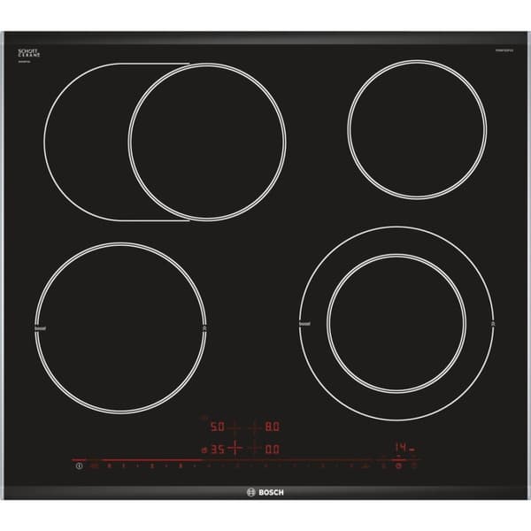 Bosch Serie 8 PKN675DP1D häll Svart, Rostfritt stål Inbyggd Keramik 4 zon(er)