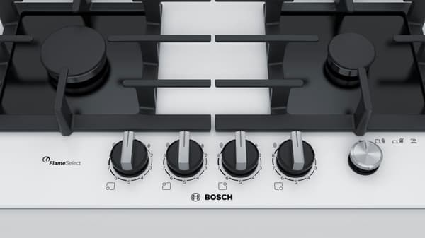 Bosch Serie 6 Gasspishäll PPP6A2M90 4 zoner vit färg Inbyggd 60 cm 4 zon(er)