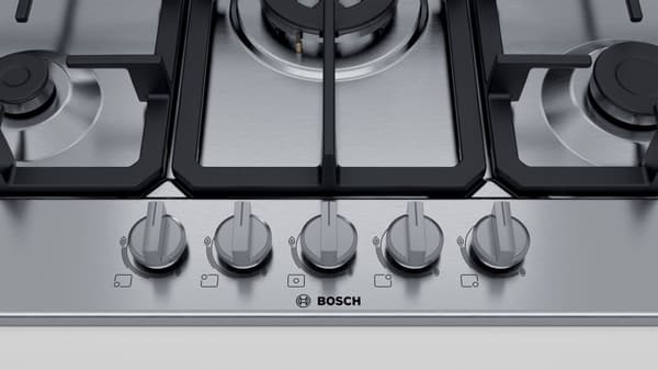 Bosch Serie 4 PGQ7B5B90 kogeplade Rustfrit stål Indbygget 75 cm Gas 5 zone(r)