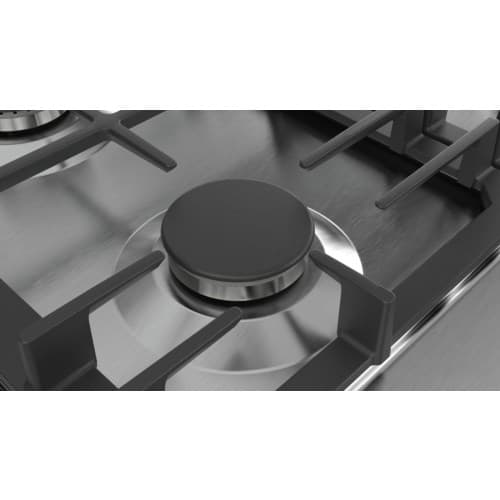 Bosch Serie 6 PCH6A5B90 liesitaso Musta, Ruostumaton teräs Sisäänrakennettu Kaasuliesi 4 aluetta