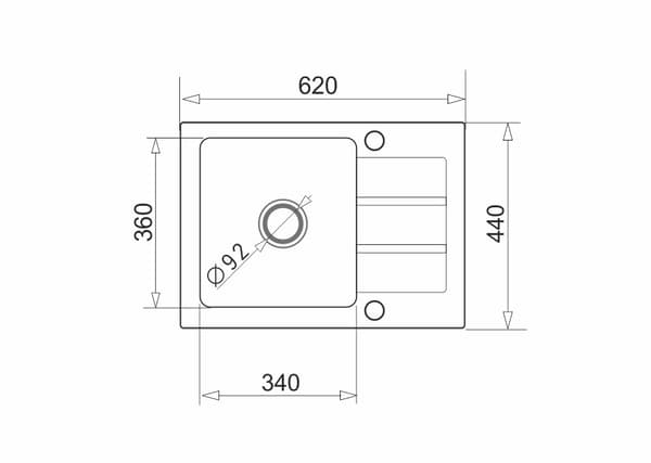 Keittiön allas MAIDSINKS Promo 62x44 1B 1D musta