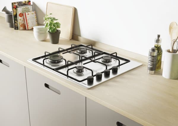 Candy Smart CHW6LBX/4U Rustfrit stål Indbygget 60 cm Gas 4 zone(r)