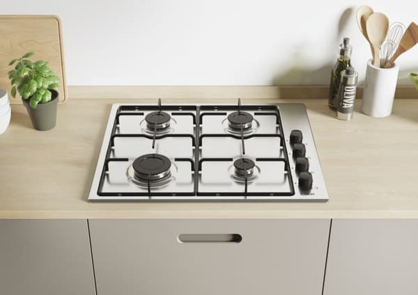 Candy Smart CHW6LBX/4U Rustfrit stål Indbygget 60 cm Gas 4 zone(r)