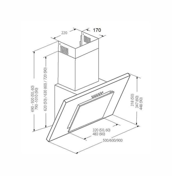 AKPO WK-4 NERO 2.0 50 WHITE T300 Lineaarinen LED/toimilaitekupu