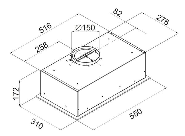 Spiskåpa CIARKO S-Box 55 Svart