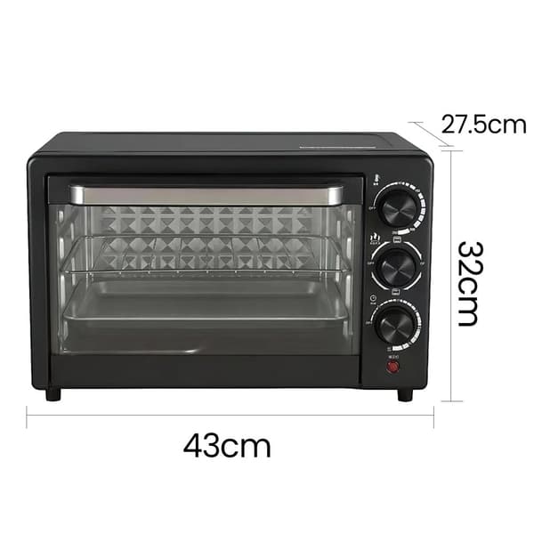 Mini elektrisk ugn, 22L kapacitet, 800W effekt,Svart