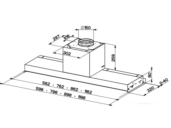 FABER S.p.A. In-Nova Premium WH M A60, 670 m³/t, Ducted, A, A, E, 68 dB