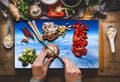 Miniatyrbild 3 av 11: SKÄRBRÄDA I GLASPLATTA 52x30 SKY