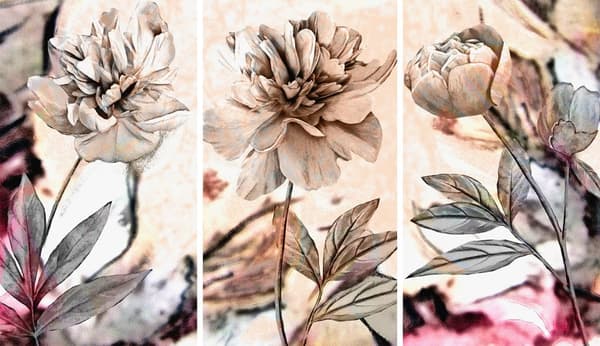 SKÄRBRÄDA I GLAS 52x30 BLOMMOR