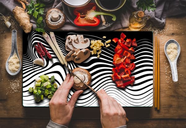 SKÆREBRÆT I GLAS 52x30 ZEBRA