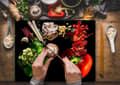 Miniatyrbild 3 av 11: SKÄRBRÄDA I GLAS 52x40 PAPRIKA