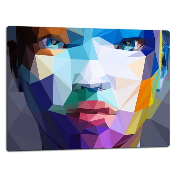 SKÄRBRÄDA I GLAS 52x40 KVINNANSIKTE