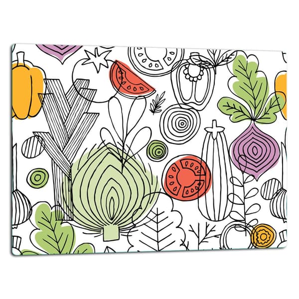 SKÄRBRÄDA I GLAS 52x40 GRÖNSAKER