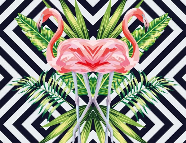 SKÆREBRÆT I GLAS 52x40 FLAMINGO