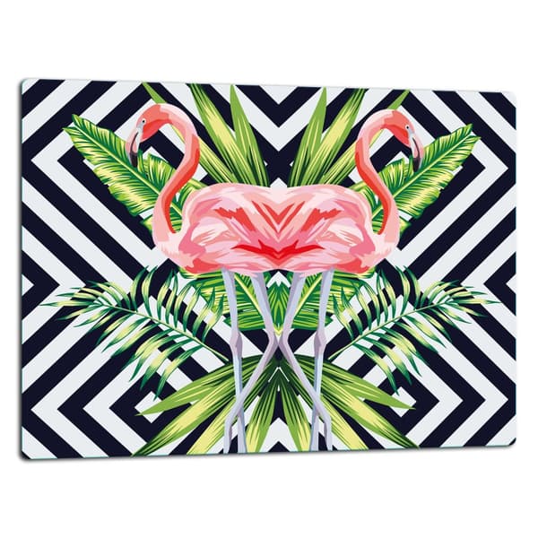 SKÆREBRÆT I GLAS 52x40 FLAMINGO