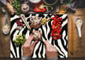 Miniatyrbild 3 av 11: SKÄRBRÄDA I GLASPLATTA 52x40 ZEBRA