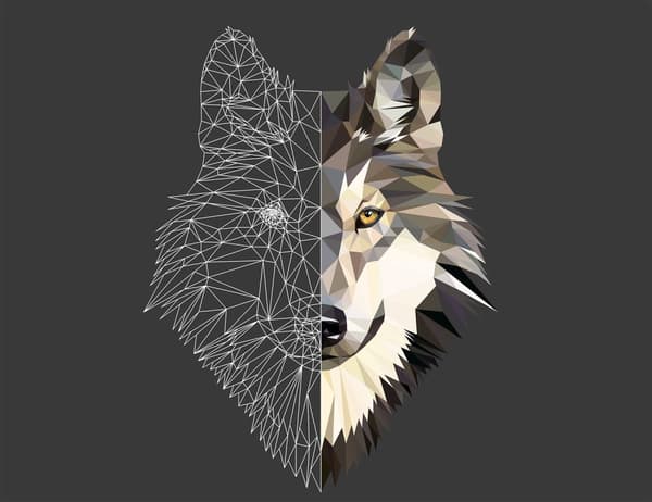 SKÄRBRÄDA I GLAS 52x40 WOLF SVART