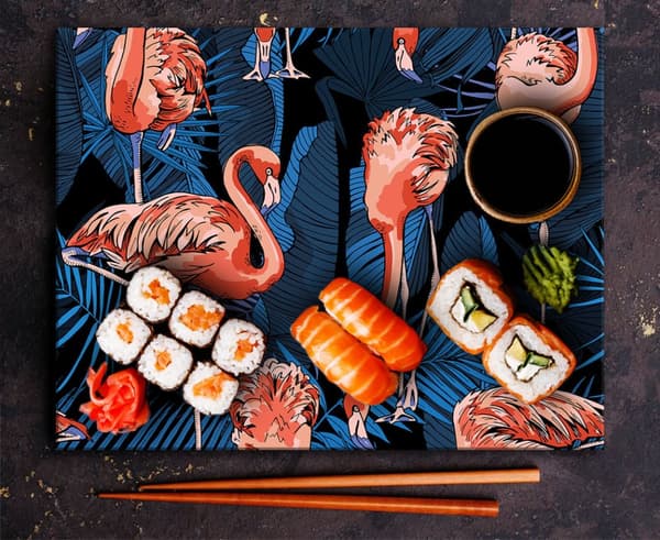 SKÆREBRÆT I GLAS 52x40 FLAMINGO