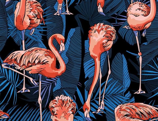 SKÆREBRÆT I GLAS 52x40 FLAMINGO