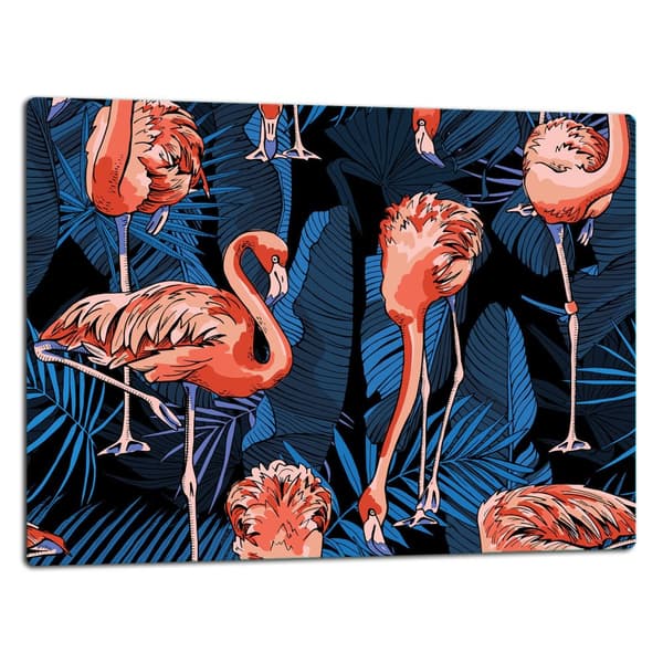 SKÆREBRÆT I GLAS 52x40 FLAMINGO
