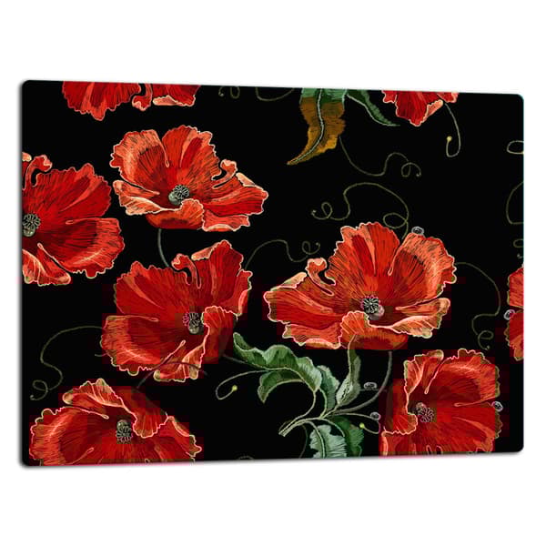 SKÄRBRÄDA I GLAS 52x40 BLOMMOR