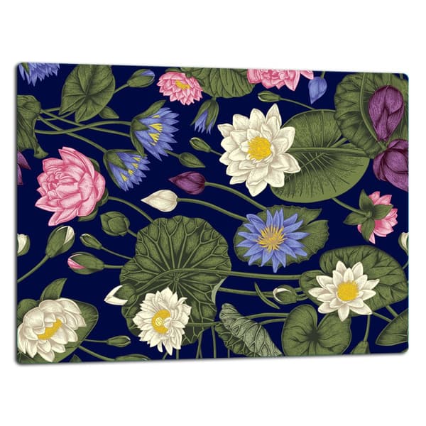 SKÆREBRÆT I GLAS 52x40 BLOMSTER