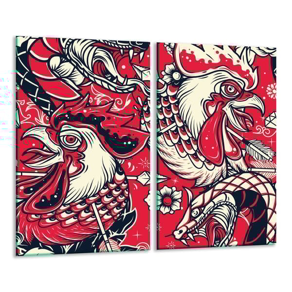 GLAS SKÄRBRÄDA 2x 30x52 ROOSTER
