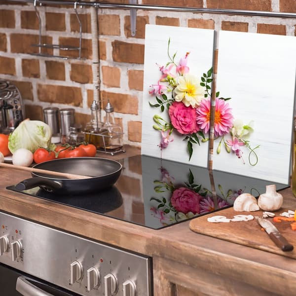 GLAS SKÆREBRÆT 2x 30x52 BLOMSTER