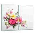 Miniatyrbillede 1 af 11: GLAS SKÆREBRÆT 2x 30x52 BLOMSTER