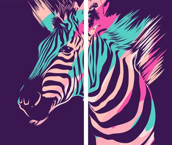 GLAS SKÄRBRÄDOR 2x 30x52 ZEBRA