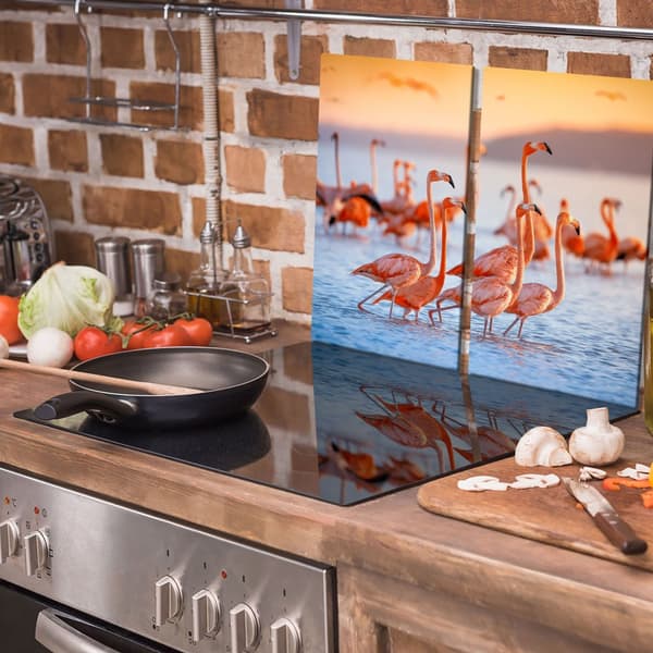 SKÄRBRÄDA I GLAS 2x 30x52 FLAMINGOS