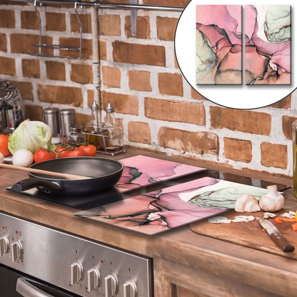 GLAS SKÆREBRÆT 2x 30x52 MARMOR