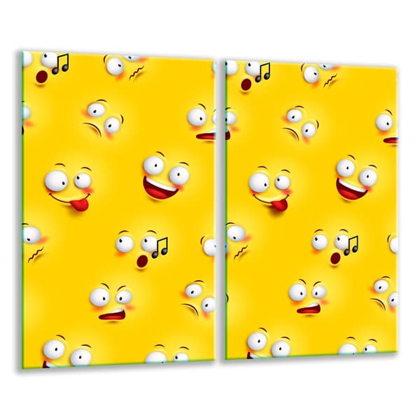 SKÄRBRÄDOR I GLAS 2x 30x52 POP ART