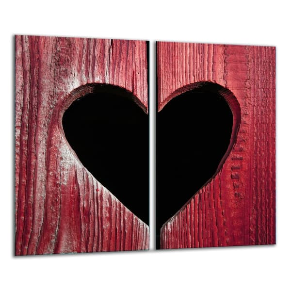 GLAS SKÄRBRÄDA 2x 30x52 HJÄRTA
