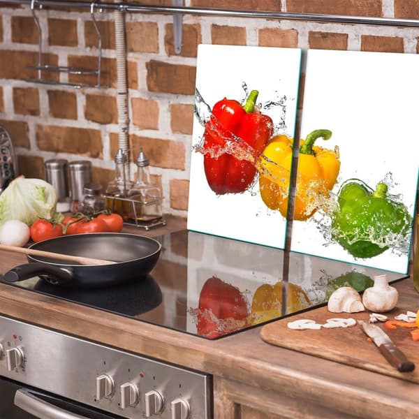 GLAS SKÆREBRÆT 2x 30x52 PEBERFRUGTER