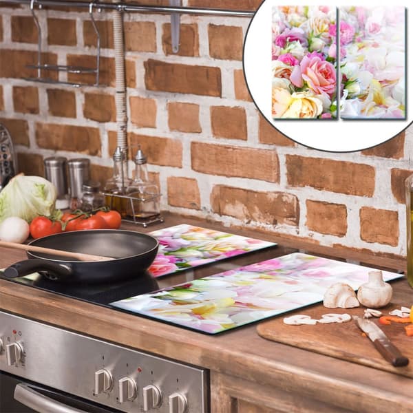 GLAS SKÆREBRÆT 2x 30x52 BLOMSTER