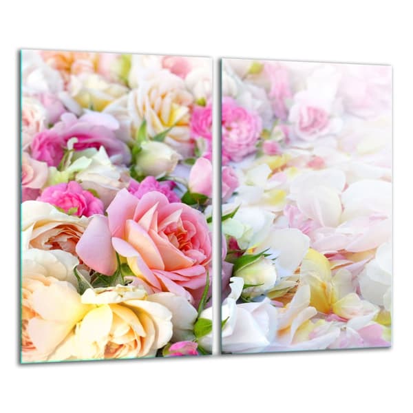 GLAS SKÆREBRÆT 2x 30x52 BLOMSTER