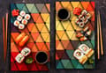Miniatyrbillede 7 af 11: GLAS SKÆREBRÆT 2x 30x52 MOSAIK
