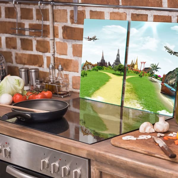 GLAS SKÄRBRÄDA 2x 30x52 LANDSKAP