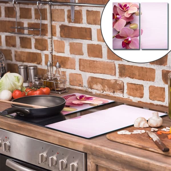 GLAS SKÆREBRÆT 2x 30x52 BLOMSTER