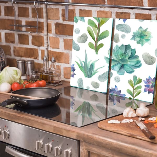 GLAS SKÆREBRÆT 2x 30x52 BLOMSTER
