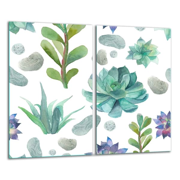 GLAS SKÆREBRÆT 2x 30x52 BLOMSTER