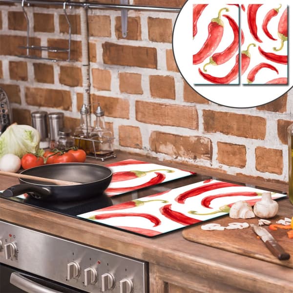 SKÄRBRÄDA I GLAS 2x 30x52 PAPRIKA