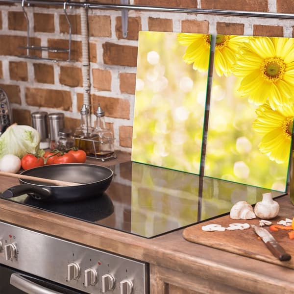 GLAS SKÄRBRÄDA 2x 30x52 BLOMMOR