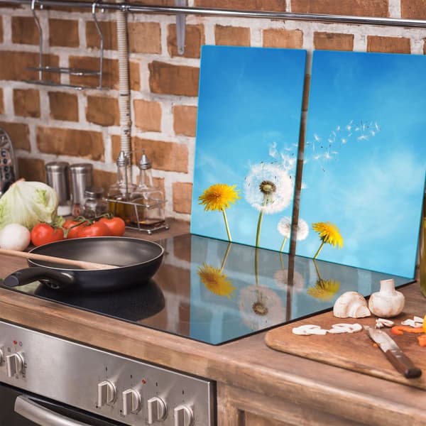 GLAS SKÄRBRÄDA 2x 30x52 BLOMMOR