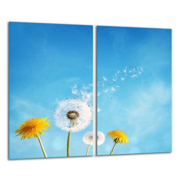 GLAS SKÄRBRÄDA 2x 30x52 BLOMMOR